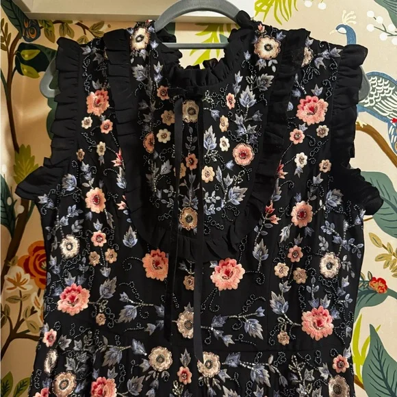 Needle & Thread Beaded Floral Embroidery Mini Dress - Picture 2 of 8